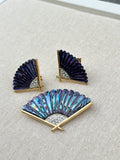 Vintage Butler Abalone Shell Brooch and Clip Earrings Set: 1980s Jewelry