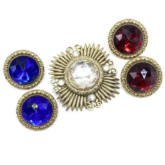 Antique glass paste jewelry 2 sets of earrings & Brooch -Large earrings & Broach